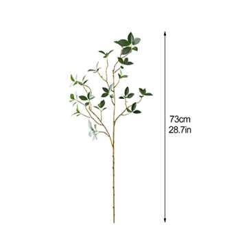 LNGODEHO Simulation Green Watercress Leaf, Artificial Eucalytus Green Branches Cloth Ficus Longiflora, Hand Touch Bushes Shrubs for Home Party Wedding Decoration (Short)