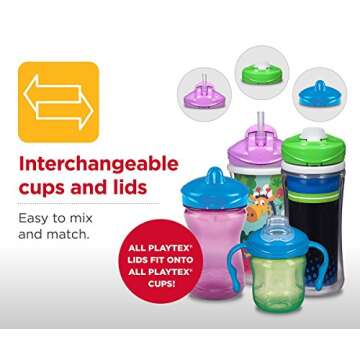 Playtex Sipsters Stage 3 Spill-Proof Insulated Sippy Cups