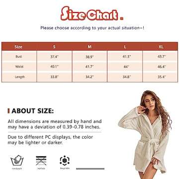 Women's Flannel Plush Short Hooded Robes Soft Warm Pajama Lounge Robe Bathrobe