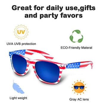 Memorial Day Decorations,4th of July Decorations Accessories/Fourth of July Patriotic,3PCS American Flag Sunglasses