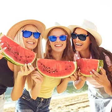 Memorial Day Decorations,4th of July Decorations Accessories/Fourth of July Patriotic,3PCS American Flag Sunglasses