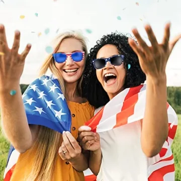 Memorial Day Decorations,4th of July Decorations Accessories/Fourth of July Patriotic,3PCS American Flag Sunglasses
