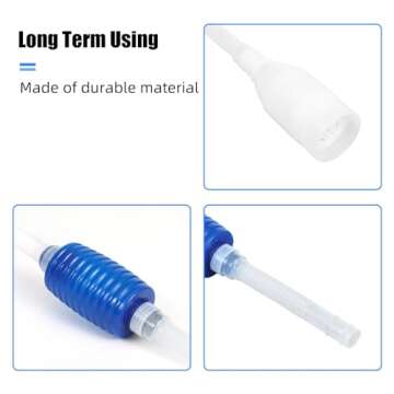 AQUANEAT Aquarium Vacuum Siphon, Hand Pump Fish Tank Water Changer, with Fish Net Algae Scraper 5 in...