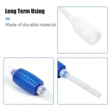 AQUANEAT Aquarium Vacuum Siphon, Hand Pump Fish Tank Water Changer, with Fish Net Algae Scraper 5 in...