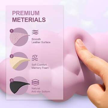 Keyboard Cloud Wrist Rest 4 PCS, Memory Foam Keyboard Palm Rest, Ergonomic Keyboard Pad Wrist Support for Pain Relief, Mouse Pad Rest Support for Office/Computer/Laptop/Gaming/Mac