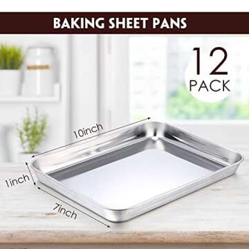Zopeal Ultimate 12-Piece Baking Sheet Pan Set - Stainless Steel, Oven Safe, Nonstick