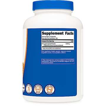 Nutricost Fenugreek Seed 1350mg, 240 Capsules - Gluten Free, Non-GMO, 675mg Per Capsule