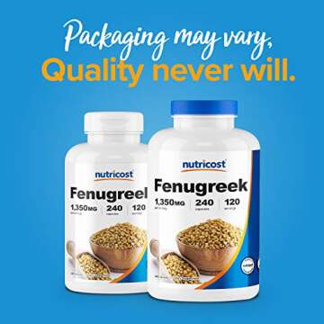 Nutricost Fenugreek Seed 1350mg, 240 Capsules - Gluten Free, Non-GMO, 675mg Per Capsule
