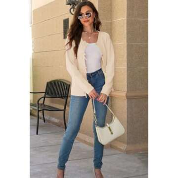 kipfall Women's Cardigan Sweaters Bow Button Down Cardigans Fall Fashion Clothes Knit Tie Open Front Coats