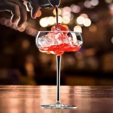 PARACITY 8 oz Martini Glasses Set of 2, Coupe Glasses,240ml Hand Blown Premium Glasses, Perfect for Cocktails, Martinis, Margaritas, Parties, Catering Boxes and Gifts