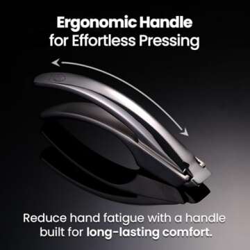 No Peeling Required Garlic Press Stainless Steel with Detachable Handle for Fine Mincing - Premium Garlic Mincer Tool, Rust-Proof, Easy to Clean, Dishwasher Safe Garlic Crusher with 5-Year Warranty