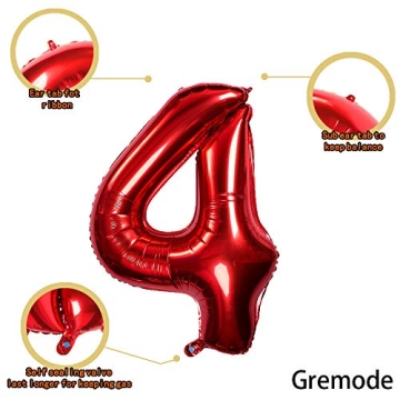 Red 40 Inch Birthday Foil Balloon Party Supplies
