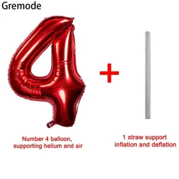 Red 40 Inch Birthday Foil Balloon Party Supplies