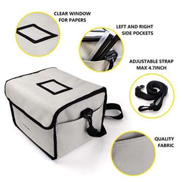 AMZCOOL Insulated Drink Carrier for Drink Holder and Food Carrier Delivery Keep Your Drink Cold and Food Hot, Reusable Drink Caddy bag, Cup Carrier Tote bag with Dividers Clear Pocket Storage Bag