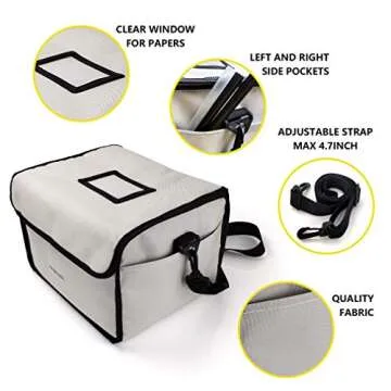 AMZCOOL Insulated Drink Carrier for Drink Holder and Food Carrier Delivery Keep Your Drink Cold and Food Hot, Reusable Drink Caddy bag, Cup Carrier Tote bag with Dividers Clear Pocket Storage Bag