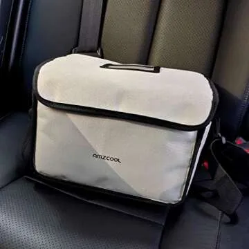 AMZCOOL Insulated Drink Carrier for Drink Holder and Food Carrier Delivery Keep Your Drink Cold and Food Hot, Reusable Drink Caddy bag, Cup Carrier Tote bag with Dividers Clear Pocket Storage Bag