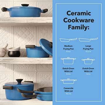 Vremi 8 Piece Ceramic Nonstick Cookware Set