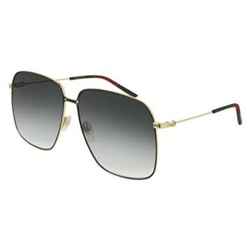 Gucci Square-Frame Metal Sunglasses for Chic Style