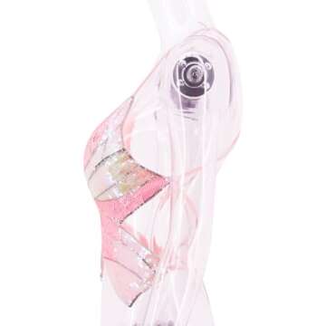 Monanoat Women’s Sexy Butterfly Shape Sequin Crop Top Bandage Lace up Tank Top Belly Dance Top Costume Outfits