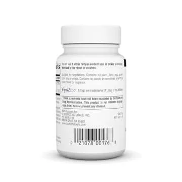 Source Naturals OptiZinc Zinc Methionine Sulfate Complex & Dietary Supplement - 240 Tablets