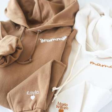 LJUNbin Custom Embroidered Hoodie for Couples, Customized Couple Sweatshirts, Personalized Gifts for...