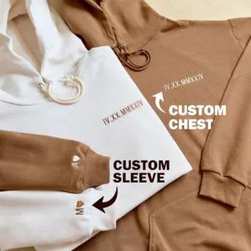 LJUNbin Custom Embroidered Hoodie for Couples, Customized Couple Sweatshirts, Personalized Gifts for Boyfriend Girlfriend Christmas, Husband Wife Birthday Gifts Yellow