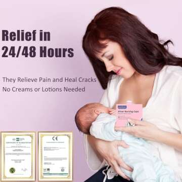 Boboduck Silver Nursing Cups - Silver Nipple Covers Breastfeeding for Protect and Soothe Sore Nipples, Silver Nipple Shields for Nursing Newborn, Nursing Pads Breastfeeding Newborn Essentials