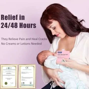 Boboduck Silver Nursing Cups - Silver Nipple Covers Breastfeeding for Protect and Soothe Sore Nipples, Silver Nipple Shields for Nursing Newborn, Nursing Pads Breastfeeding Newborn Essentials