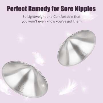 Boboduck Silver Nursing Cups - Silver Nipple Covers Breastfeeding for Protect and Soothe Sore Nipples, Silver Nipple Shields for Nursing Newborn, Nursing Pads Breastfeeding Newborn Essentials