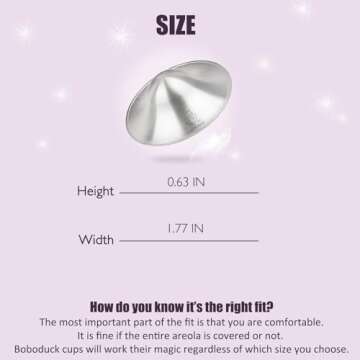 Boboduck Silver Nursing Cups - Silver Nipple Covers Breastfeeding for Protect and Soothe Sore Nipples, Silver Nipple Shields for Nursing Newborn, Nursing Pads Breastfeeding Newborn Essentials