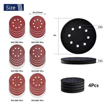 5 inch DeWalt Random Orbital Sander Replacement Pad Kit