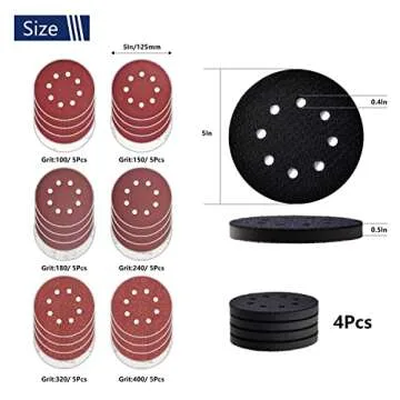 5 inch DeWalt Random Orbital Sander Replacement Pad Kit