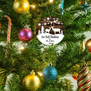 Mr & Mrs Deer Ornament for Newlywed Couples 2022