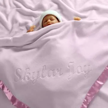 Personalized Baby Blanket for Girls - Soft Pink