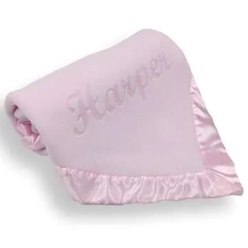 Personalized Baby Blanket for Girls - Soft Pink