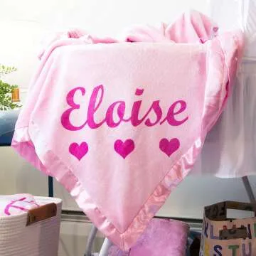 Personalized Baby Blanket for Girls - Soft Pink