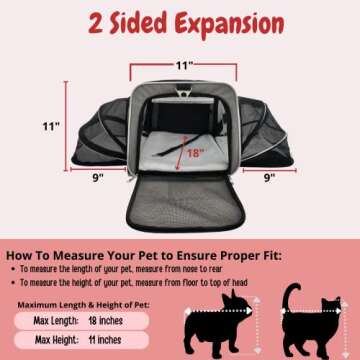 Ruff Life 101 Airline Approved Expandable Premium Pet Carrier on Wheels- Two Sided Expandable Rolling Carrier- Designed for Dogs & Cats- Extra Spacious Soft Lined Carrier! (Grey)