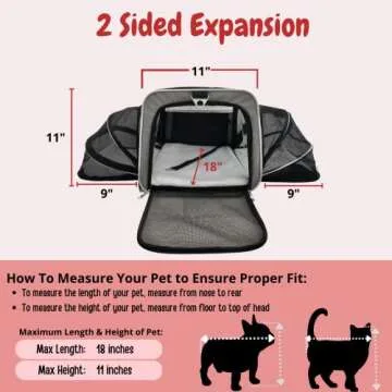 Ruff Life 101 Airline Approved Expandable Premium Pet Carrier on Wheels- Two Sided Expandable Rolling Carrier- Designed for Dogs & Cats- Extra Spacious Soft Lined Carrier! (Grey)