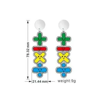 Cute Teacher Earrings for Women Creative Apple Books Blackboard Drop Dangle Earrings Funny Math School Earrings Jewelry Gift