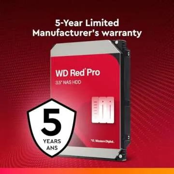 Western Digital 14TB WD Red Pro NAS Internal Hard Drive HDD - 7200 RPM, SATA 6 Gb/s, CMR, 512 MB Cache, 3.5" - WD141KFGX