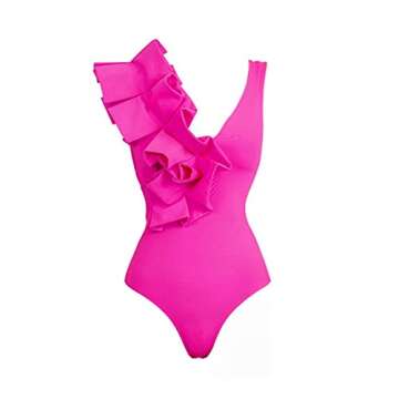 One Piece Swimsuit for Women with Cover Ups Two Pieces Push Up Bathing Suits High Cut Cheeky Bikini ...