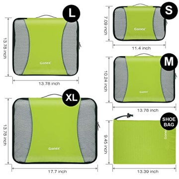 Gonex Packing Cubes for suitcase, 9 Set Lightweight Travel Luggage Packing Organizers with Laundry Bags Travel Essentials Travel Bags for Carry on Suitcases