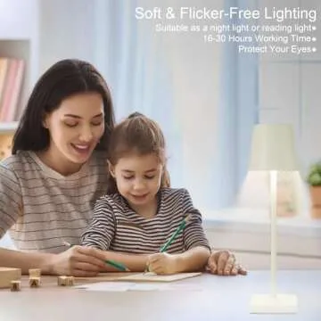 kelary 2 Pack Cordless Table Lamp Rechargeable LED Desk Lamp 5200mAh Battery Operated Stepless Dimmable Portable Table Lights for Dinner/Restaurant/Outdoor Party/Coffee Shop IP54 Waterproof Cream