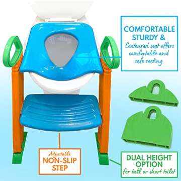 Alayna Potty Training Seat with Ladder & Upgraded Splashguard - Toilet Step Stool for Kids Toddlers ...