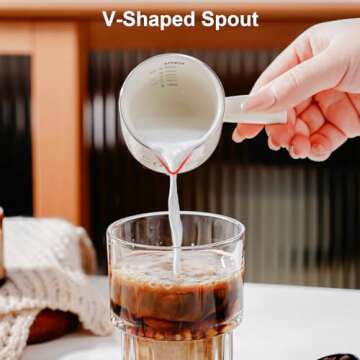 PARACITY Espresso Cups Ceramic with Handle, Measuring Cup with Dual Scale, Espresso Shot Glass with ...