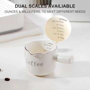 Buy PARACITY Espresso Cups - Stylish Ceramic Measuring Mug