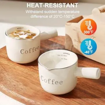 Buy PARACITY Espresso Cups - Stylish Ceramic Measuring Mug