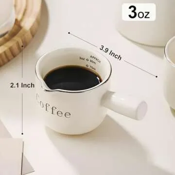 Buy PARACITY Espresso Cups - Stylish Ceramic Measuring Mug