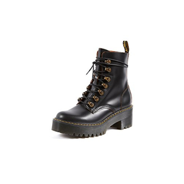 Dr. Martens Women's Leona Leather Heeled Boot - Vintage Smooth Black