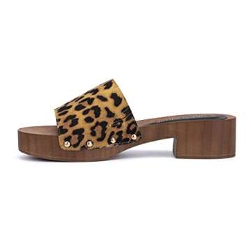 Olivia Miller Women’s Fashion Leopard Print Clogs - Chic & Comfortable Sandals
